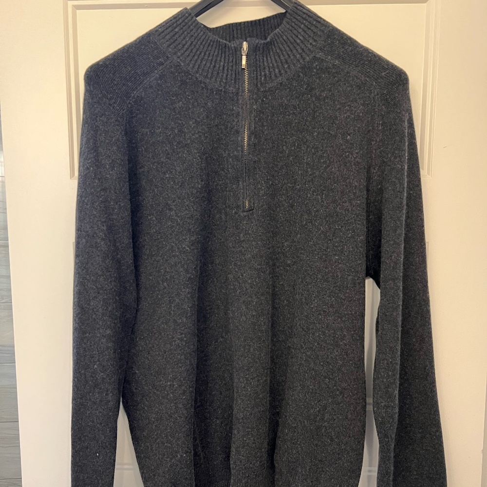 Men's Merona Cashmere and Cotton Blend XL 1/4 Zip Sweater